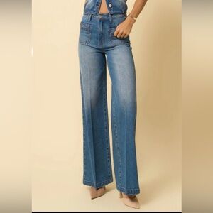 Insane Gene Flare Wide Leg Jeans with Faded Wash